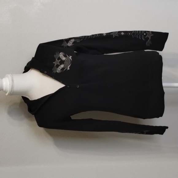 Harley Davidson Motorcycles Hood Top Size Medium Black Lightweight Long Sleeve - Picture 1 of 13